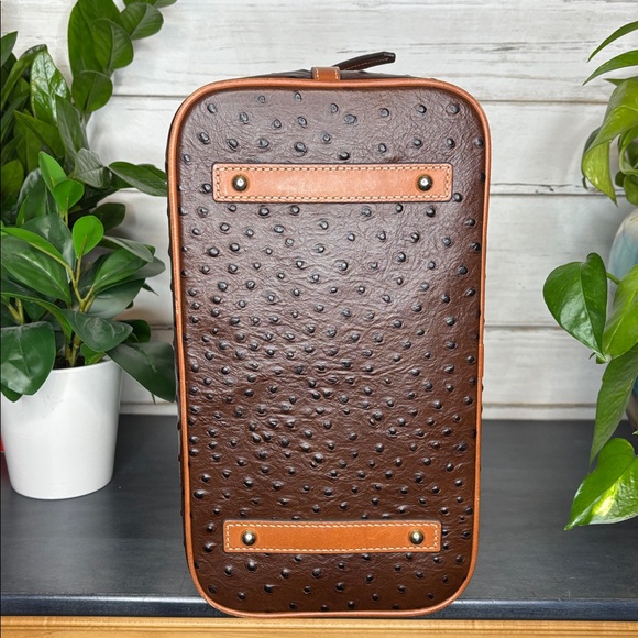 Dooney & Bourke Textured Brown Satchel with Orange Accents - Picture 6 of 9